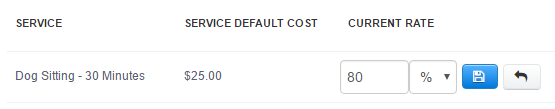 Custom client rate set to 80% to give a 20% discount