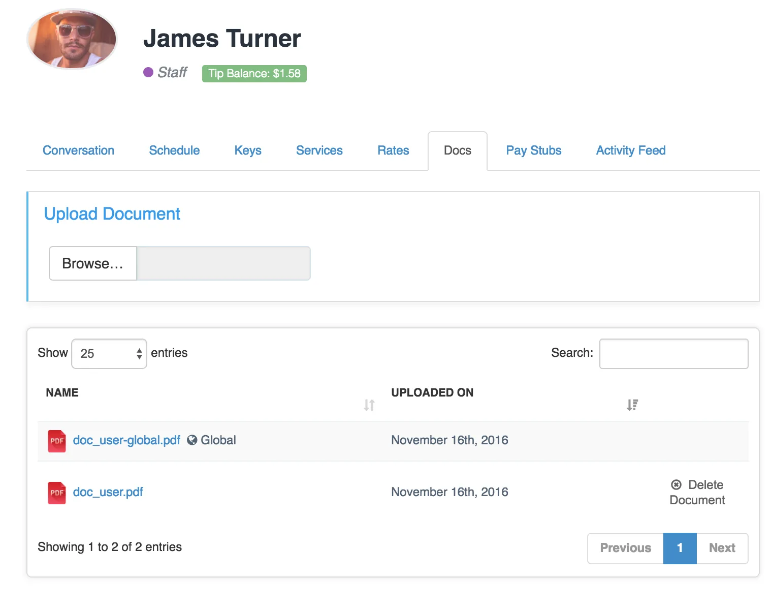 Staff Documents, Global Documents & Missing Key Report