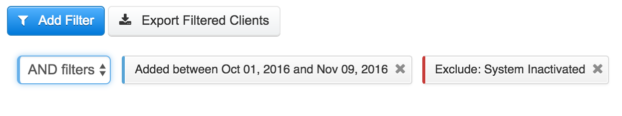Time To Pet client report filter option to exclude inactive clients