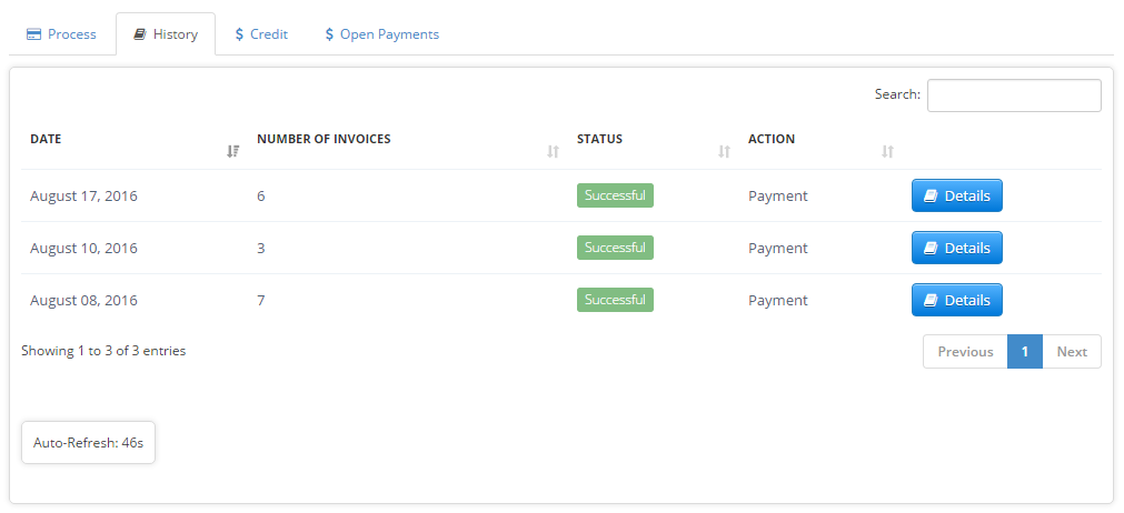Time To Pet Bulk Invoicing history of invoices changed with the tool