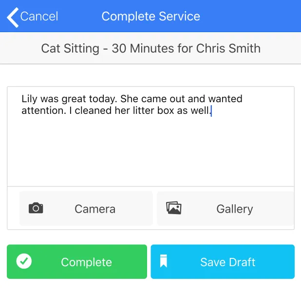 In Progress Events - Time To Pet Mobile Application