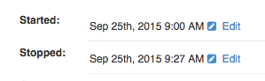 Time To Pet form for an administrator to edit a visit's check-in and check-out times