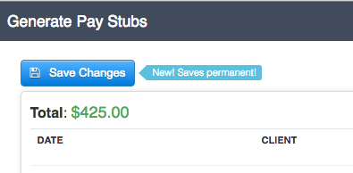 Time To Pet screen for generating pay stubs for multiple staff at once