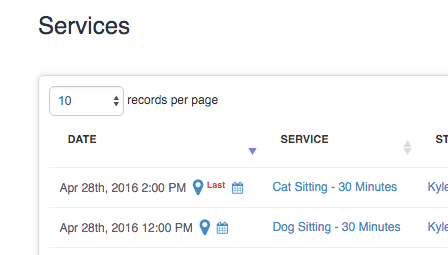 Time To Pet settings for showing first and last visit information