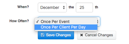 Time To Pet holiday settings for charging a holiday fee once per day