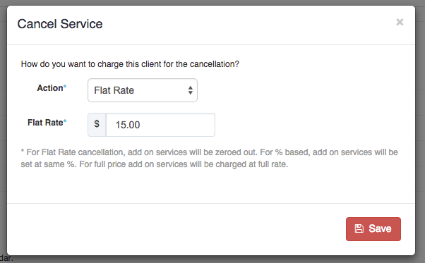 Time To Pet cancel visit popup with the option to override the default cancellation charge