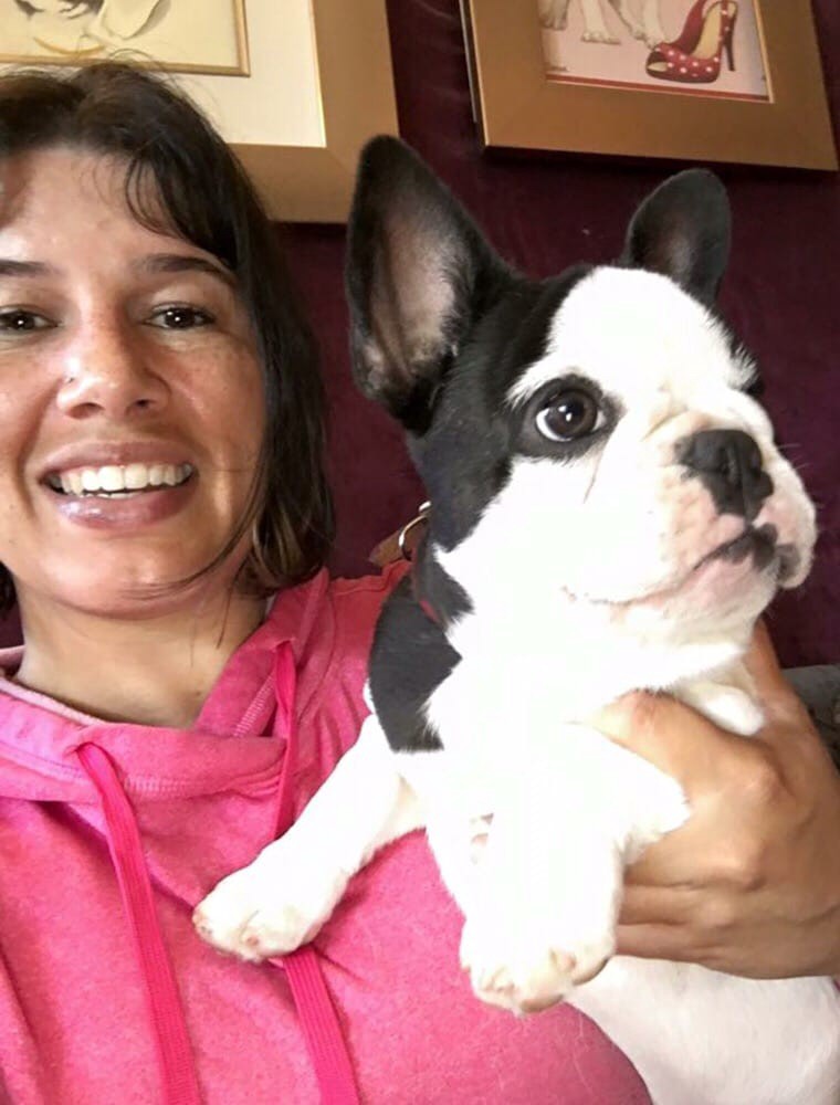 Amanda of Casa de Kreeft, a Portland pet care business, with a client pet