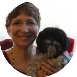 photo of clare s with her dog