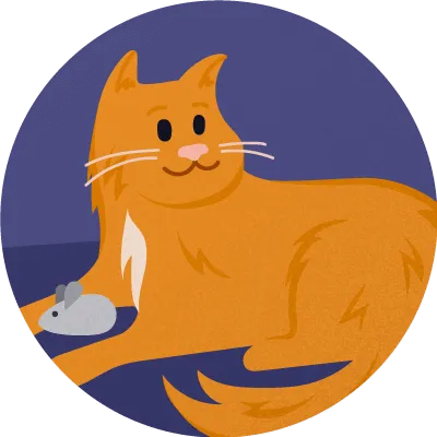 Illustration of an orange cat lying down