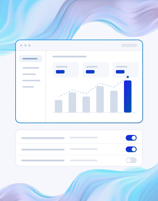 nebulaONE admin dashboard with usage analytics and access toggles