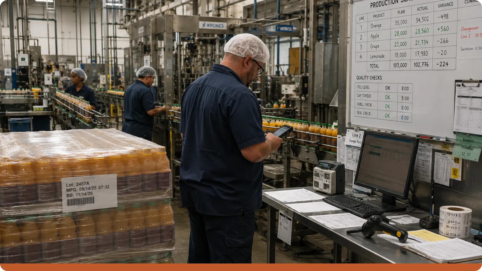 Food and beverage ERP for traceability and production planning
