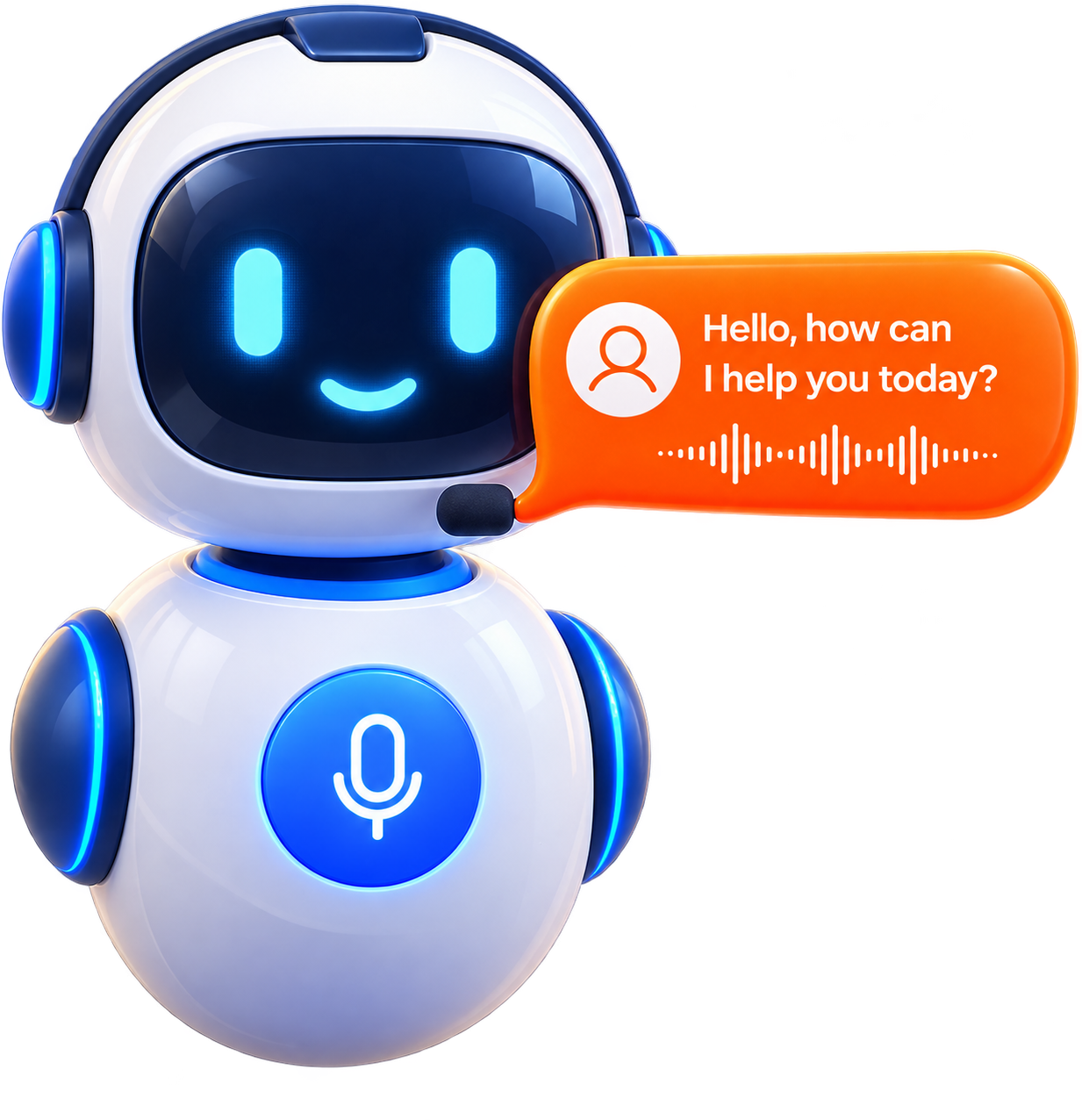 Friendly 3D AI Robot Chat Assistant