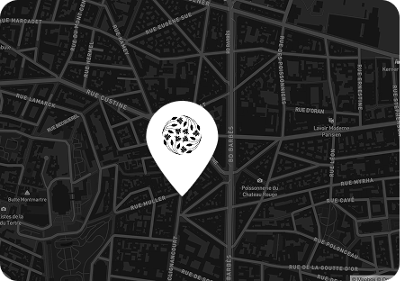 Mapa de Paris com um alfinete sobre o ELSA Hôtel Paris, 27 avenue Carnot, no bairro de Ternes (17º arrondissement).