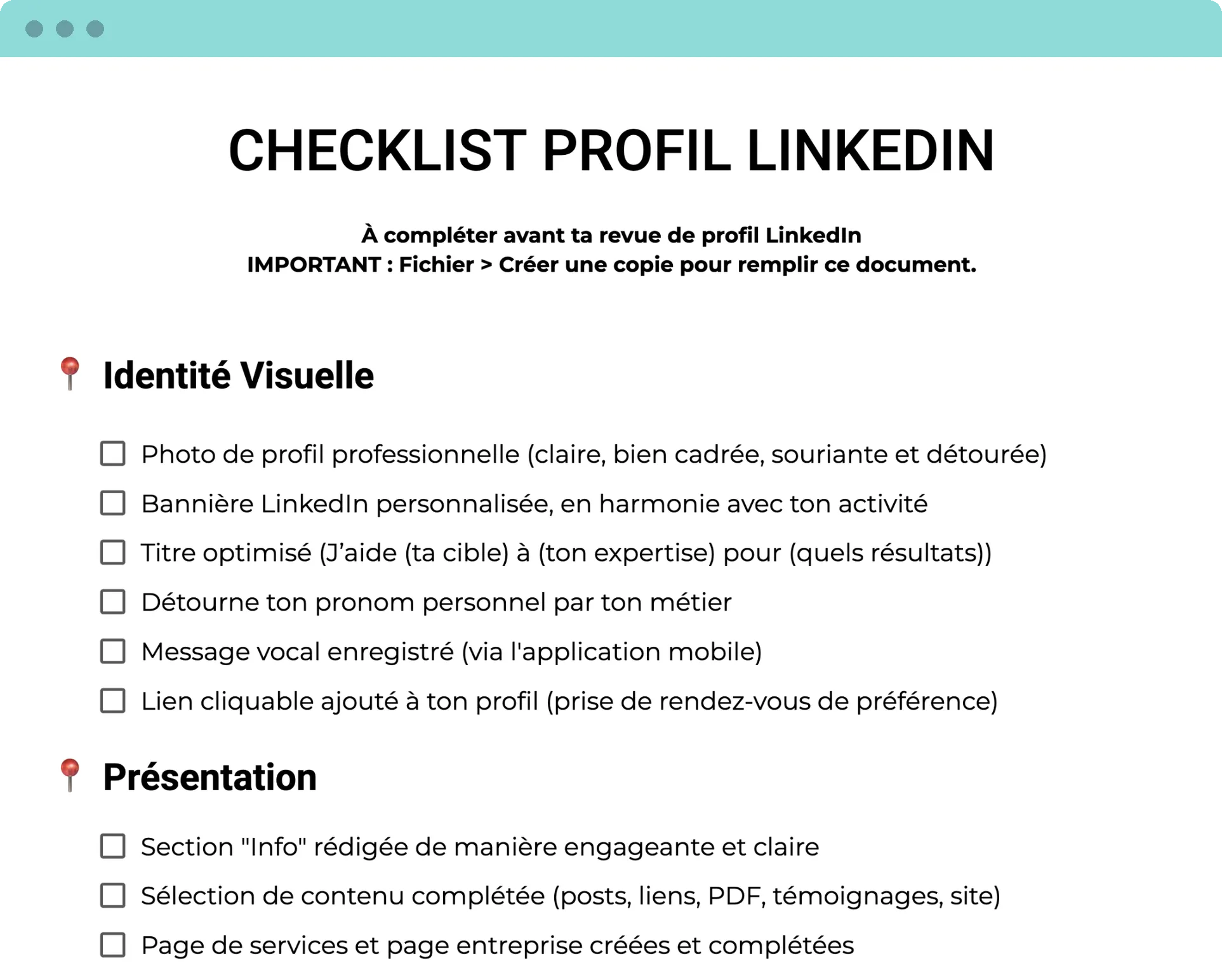 Preview of the LinkedIn Accelerator checklist inside the training platform