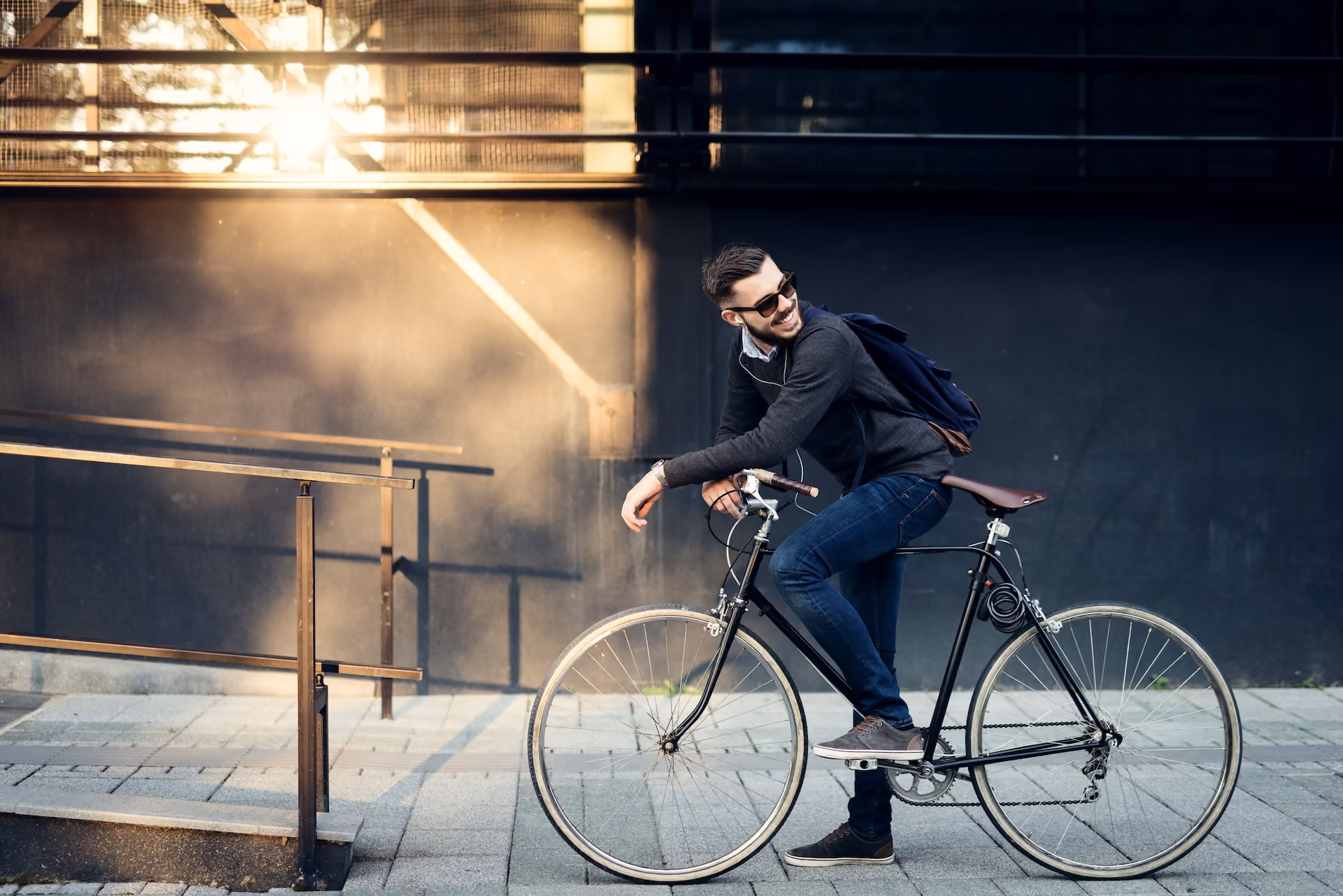 Younger male on bike
