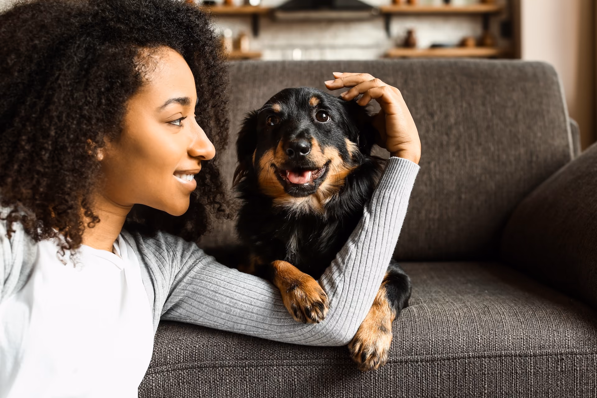 Woman with small dog
