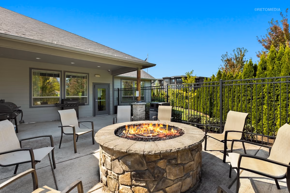 Firepit at Keizer Station Apartments in Keizer, Oregon