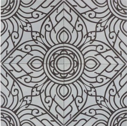 Symmetrical ornamental mandala pattern with intricate geometric and floral designs