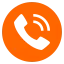 Orange telephone handset icon symbolizing a phone call.