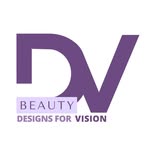 Logo for Beauty Designs for Vision combining large purple letters D and V with the brand name below.