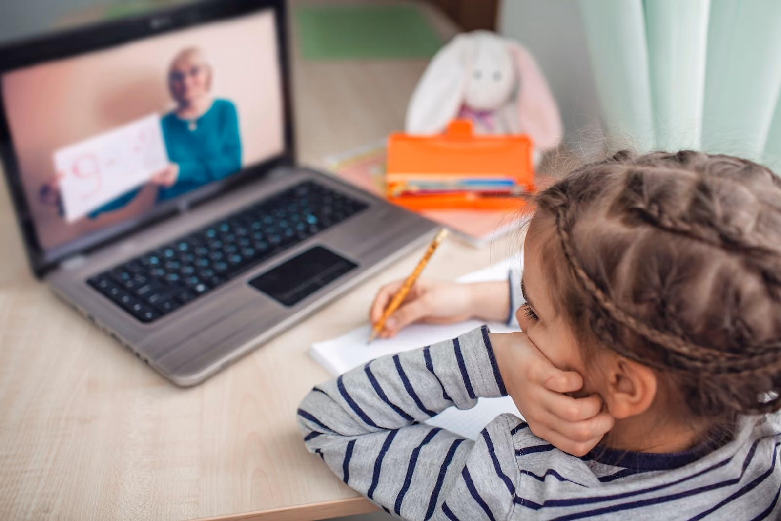 young child homeschooling