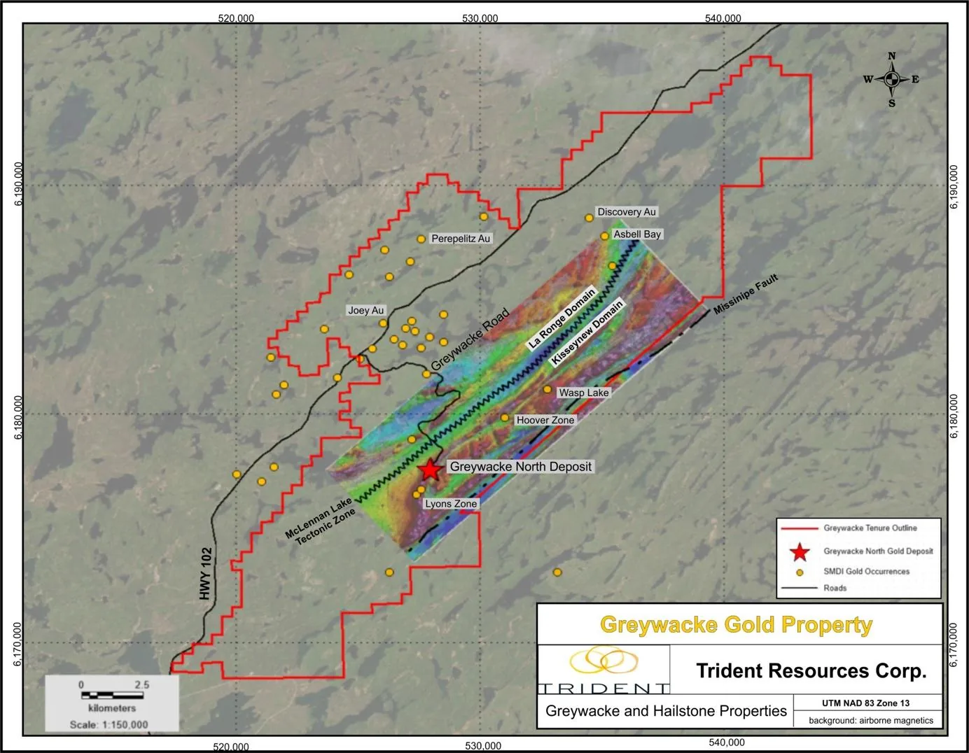 Trident Resources – Greywacke Gold Property (Karte)