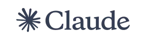 The word Claude in dark blue serif font with a stylized starburst icon to the left.