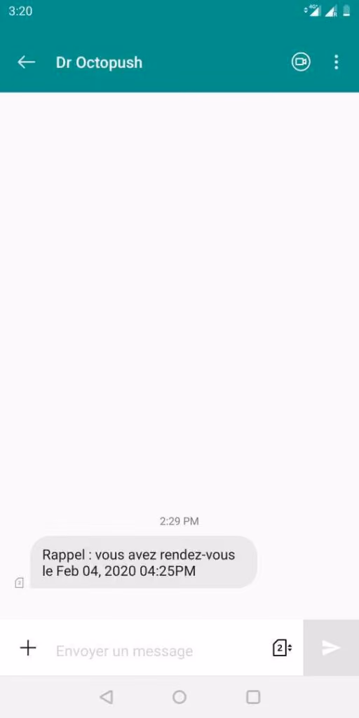 Test SMS Zapp Octopush Google Calendar