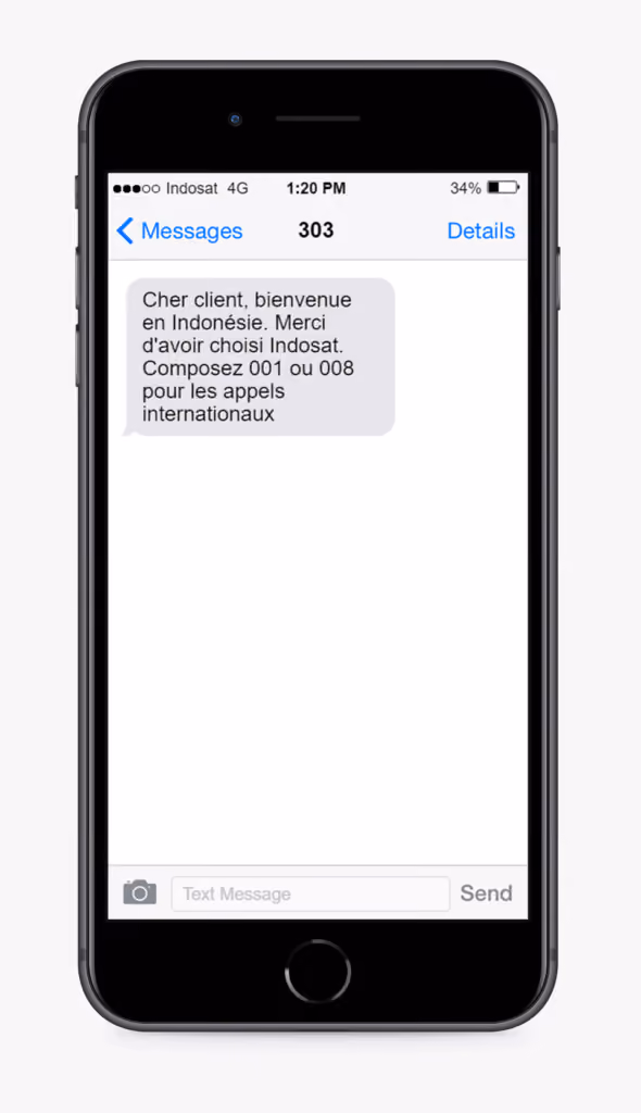 alerte Indosat sms