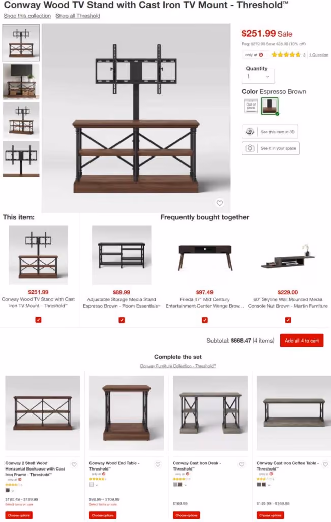 target offers the whole set of products