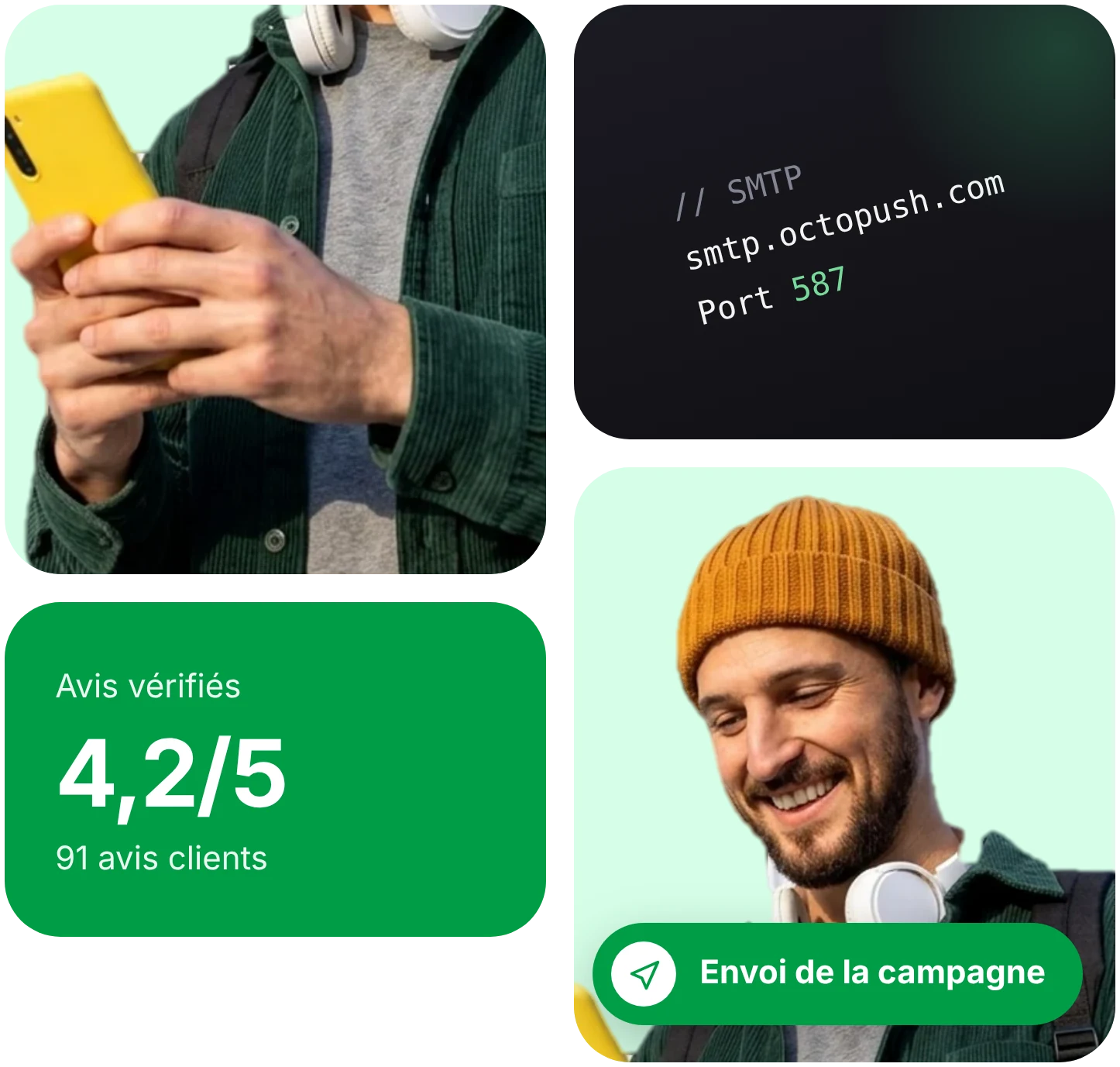 Clients Octopush qui envoient leur campagne email, avis vérifiés et relais SMTP