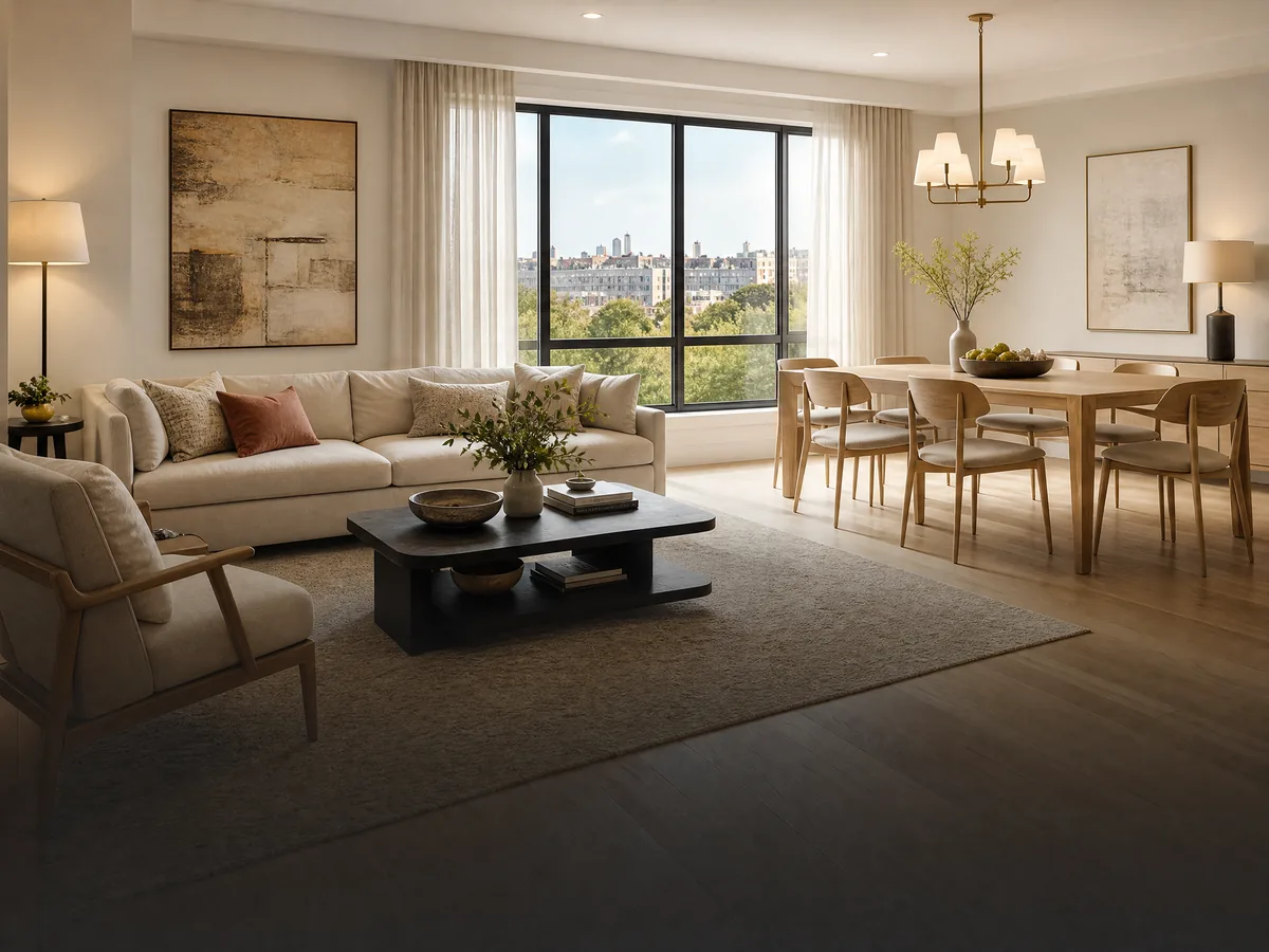 Staged model apartment unit