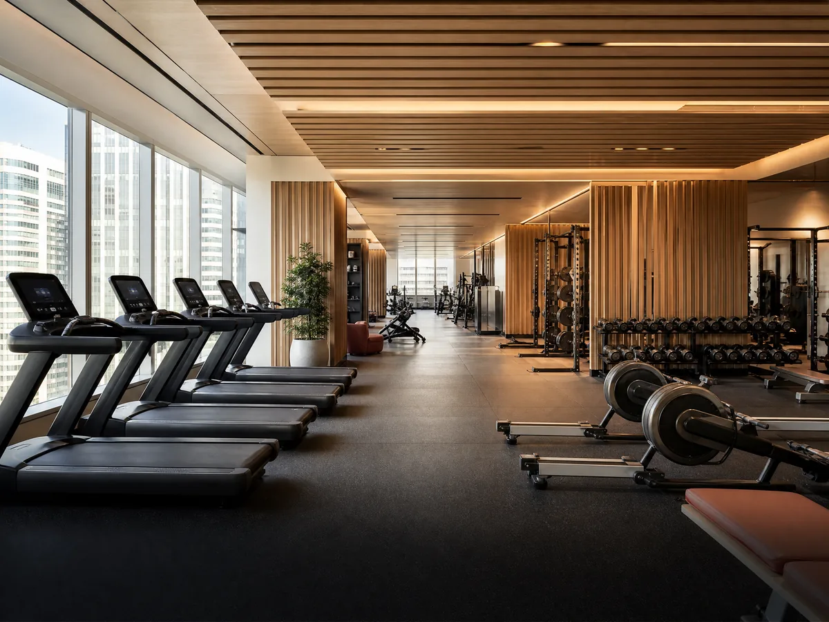 Fitness center in a commercial building