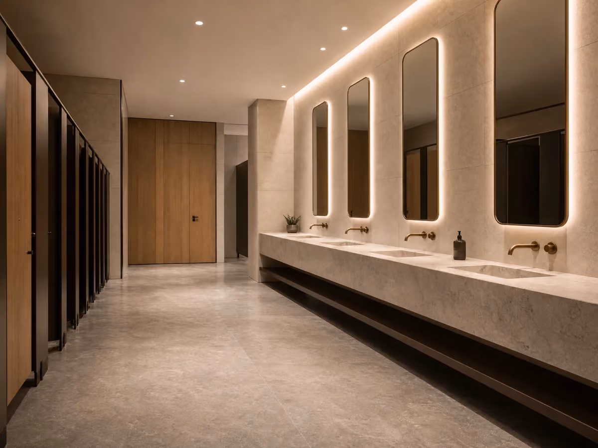 Restroom in a commercial office building