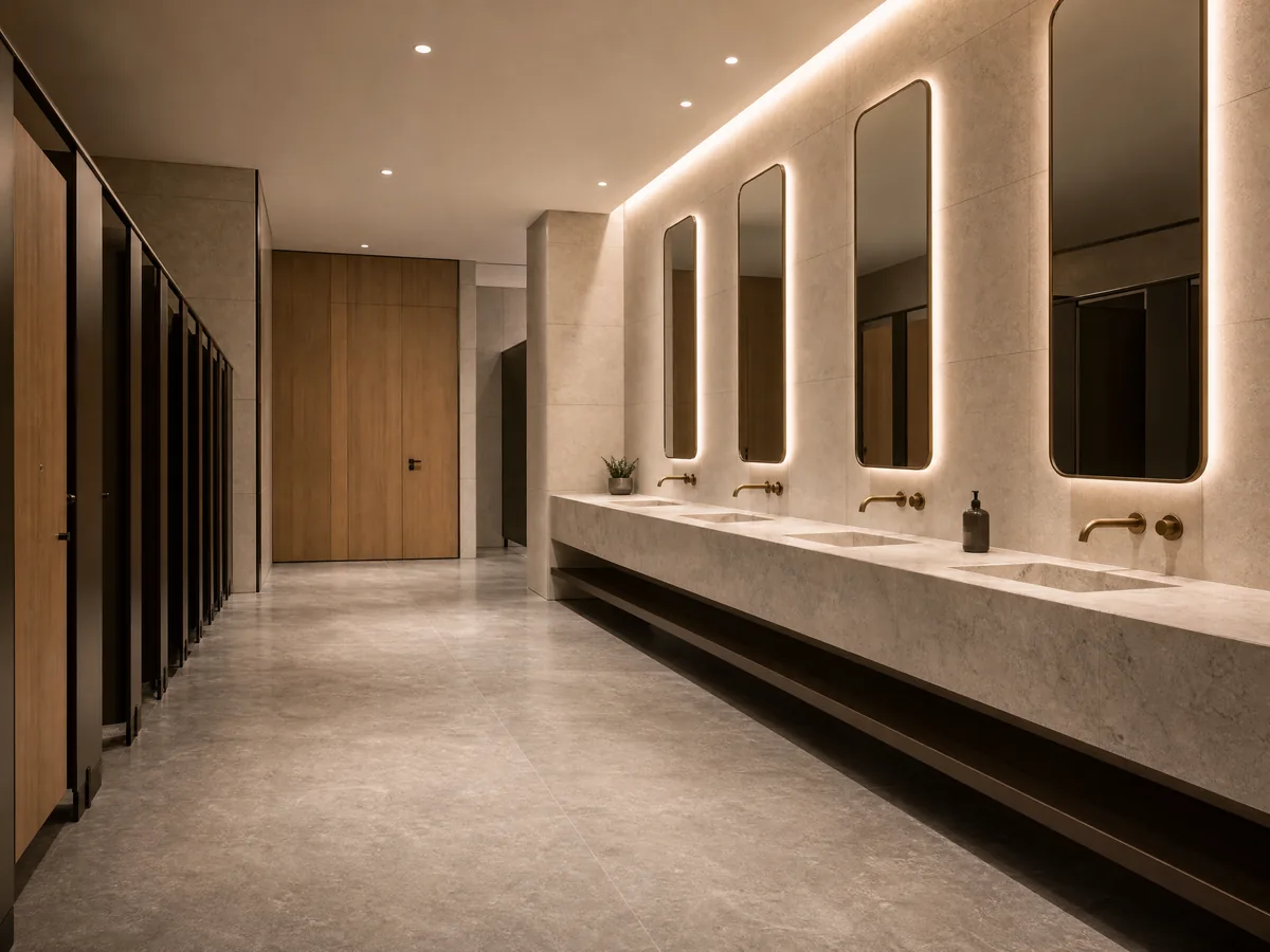 Restroom in a commercial office building