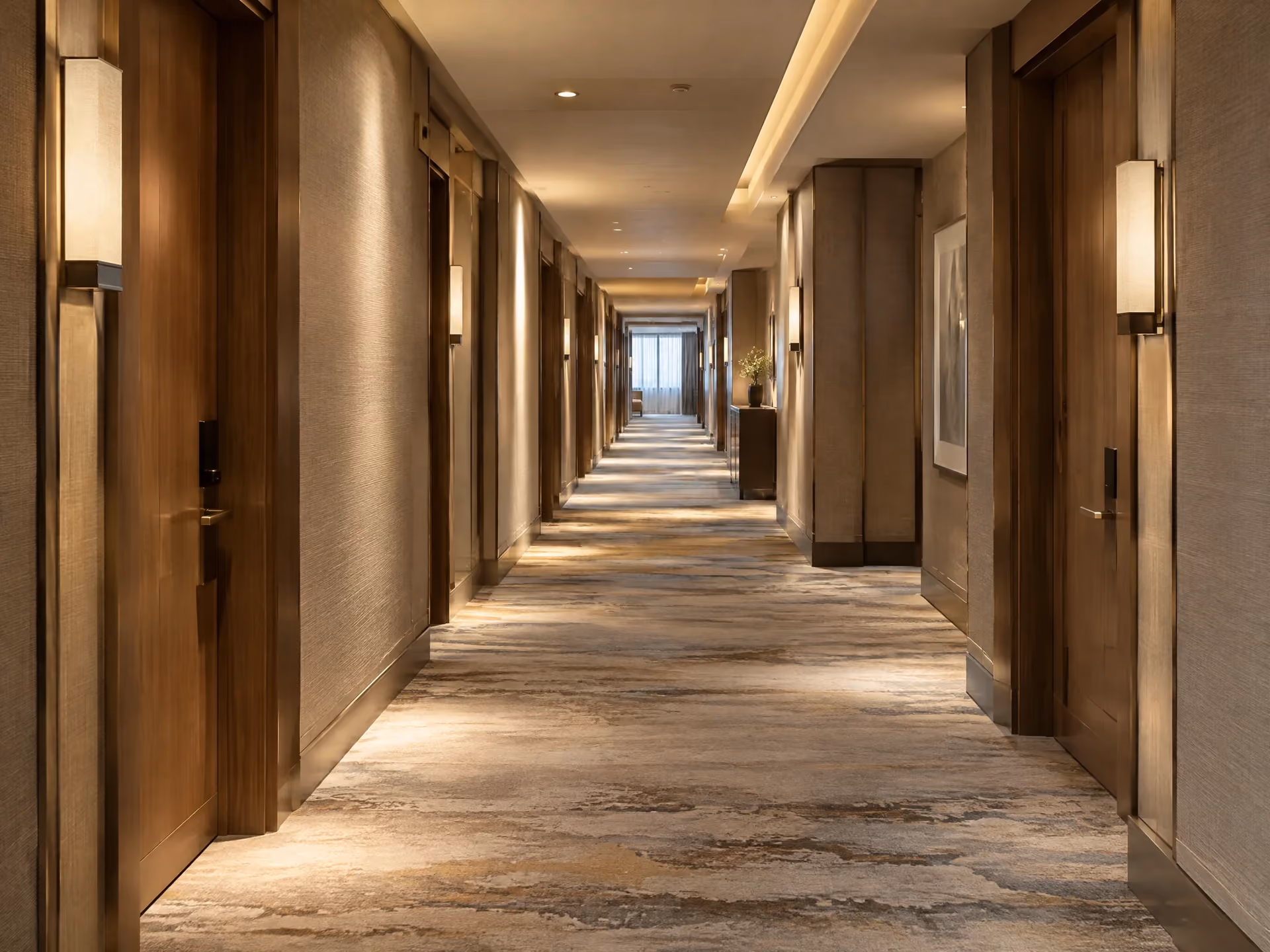 Hotel guest room corridor