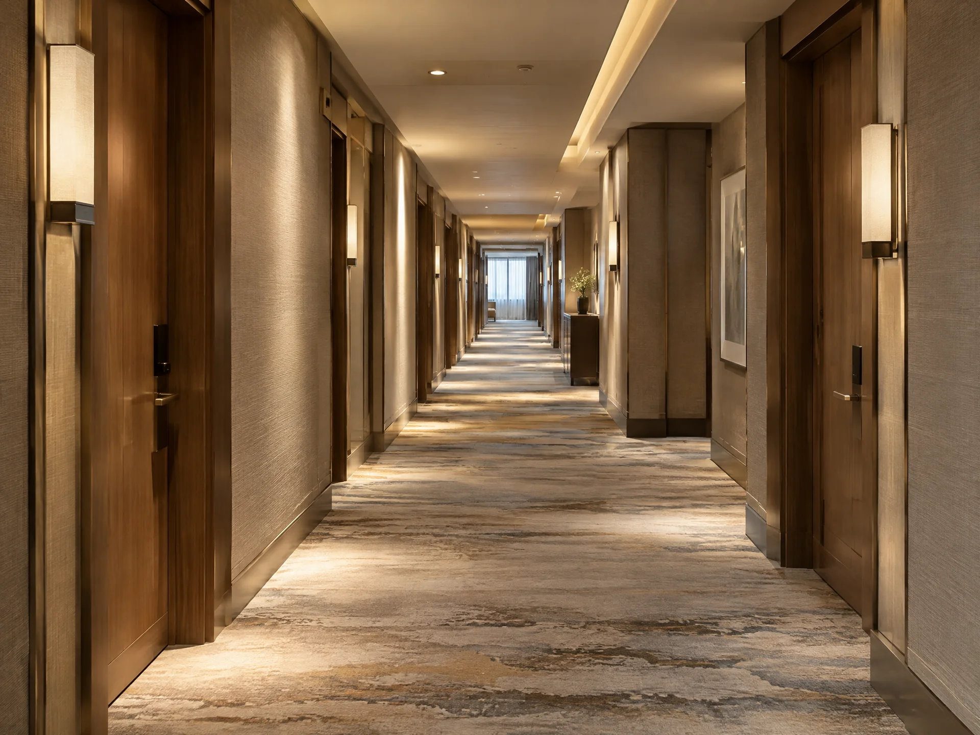 Hotel guest room corridor