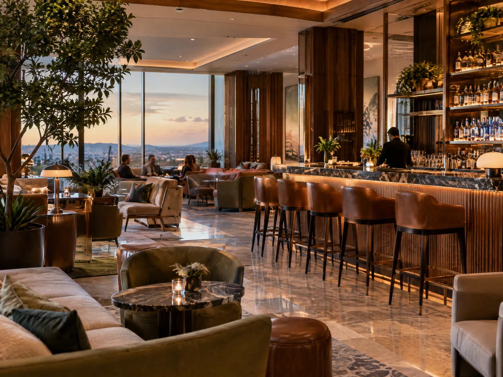 Hotel bar and lounge seating