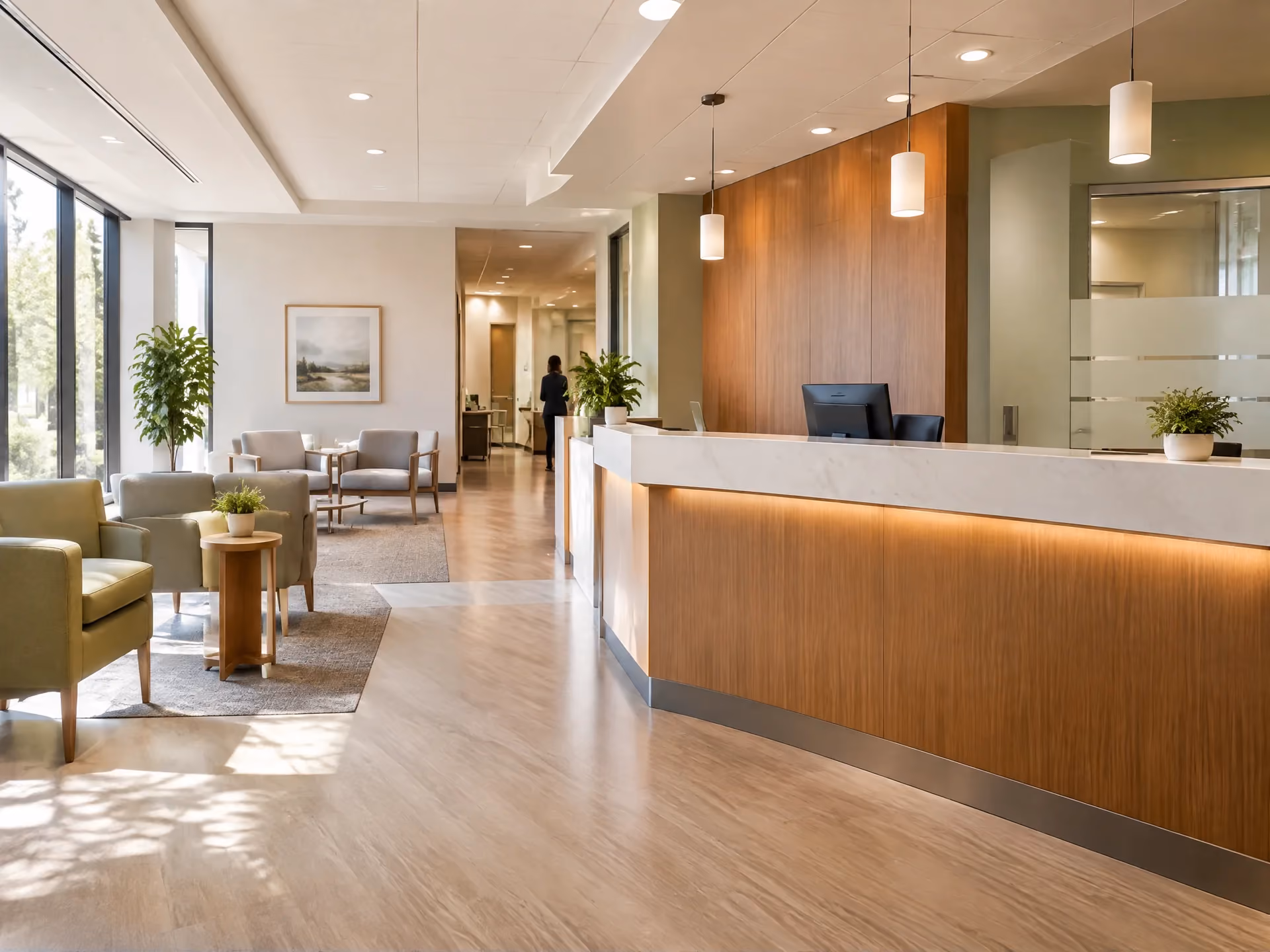 Reception desk at a medical practice