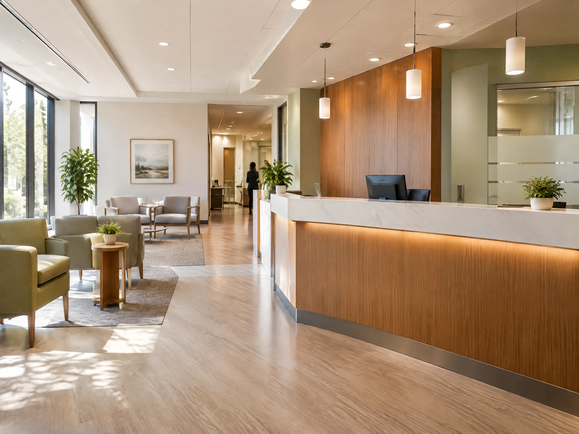 Reception desk at a medical practice