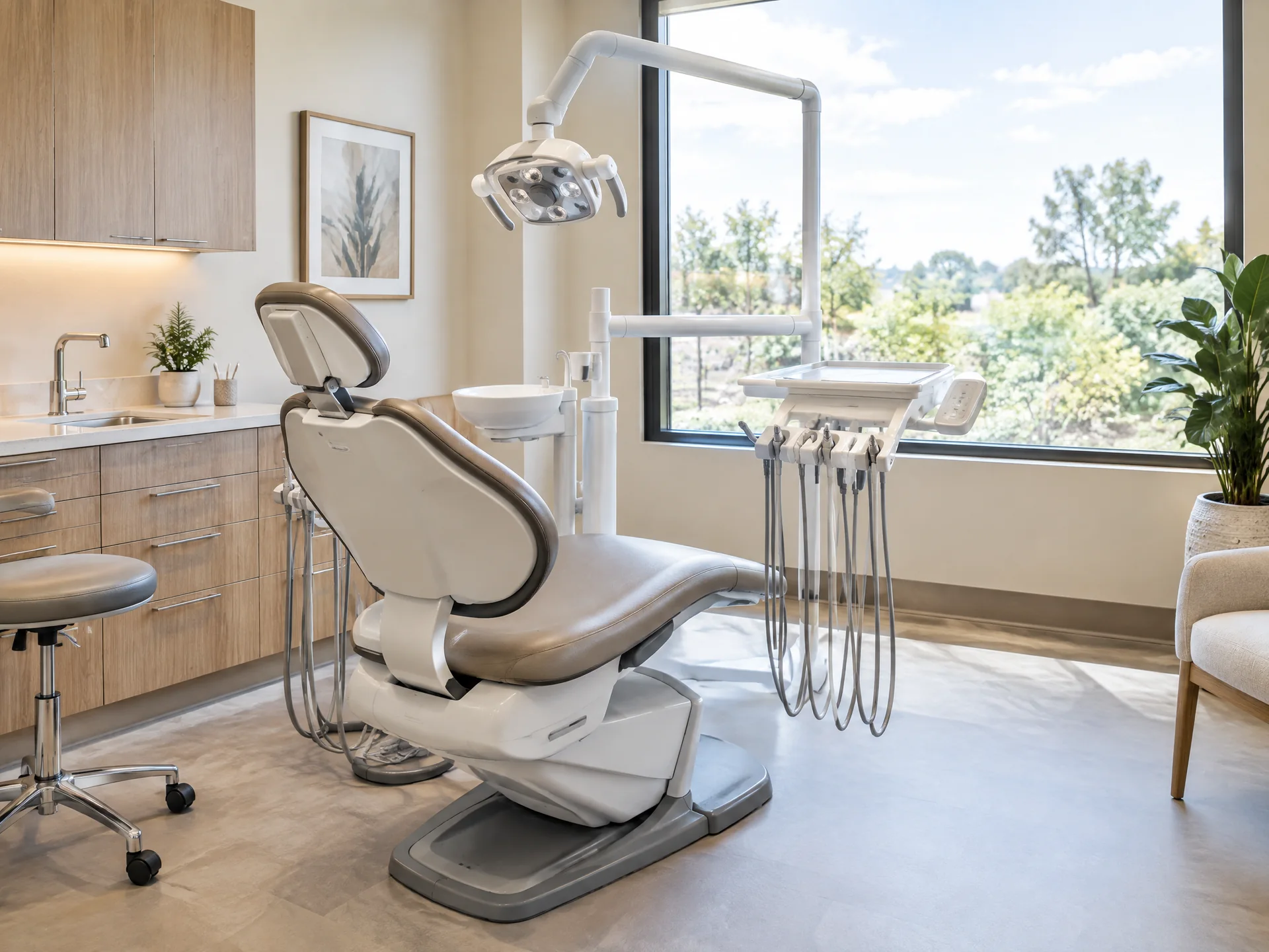 Dental operatory with chair and equipment