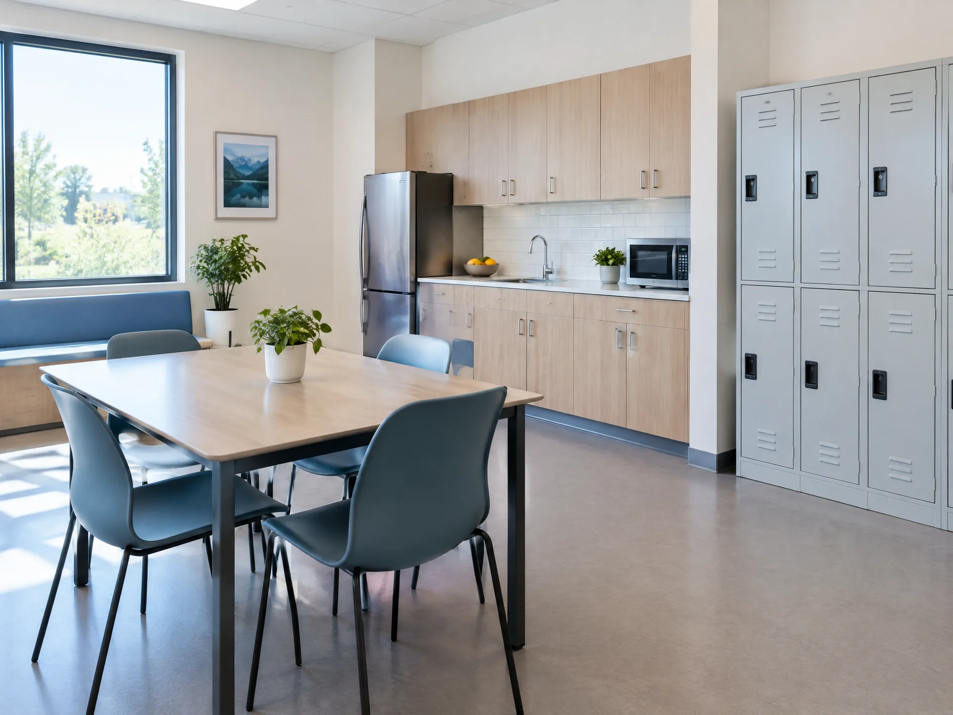 Staff work area in a medical office