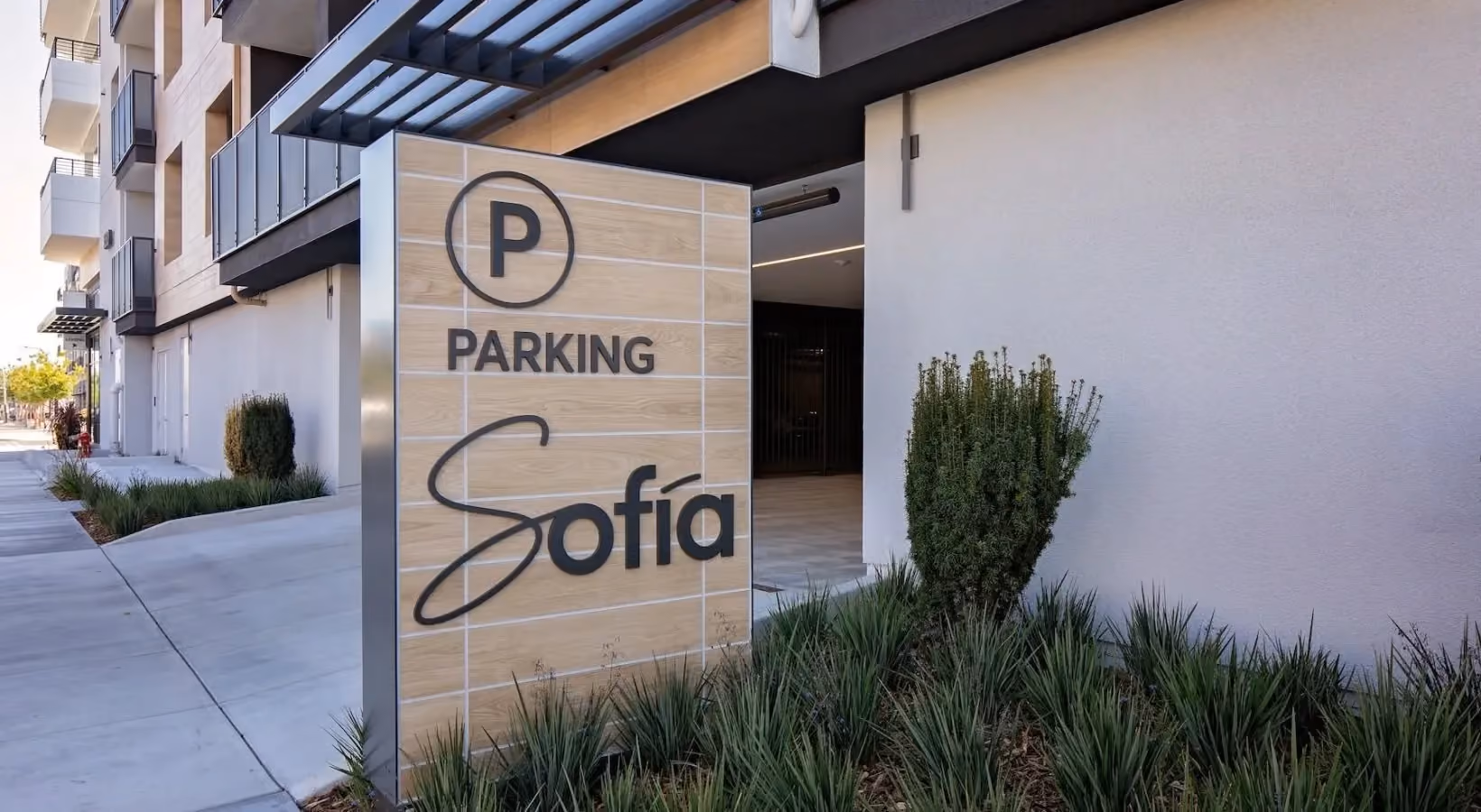 Sofia parking garage sign