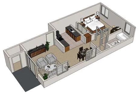 A1 one bedroom floor plan layout