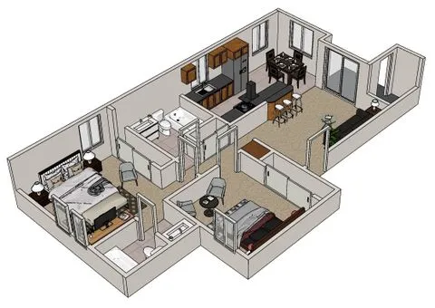 B1 2 bedroom layout