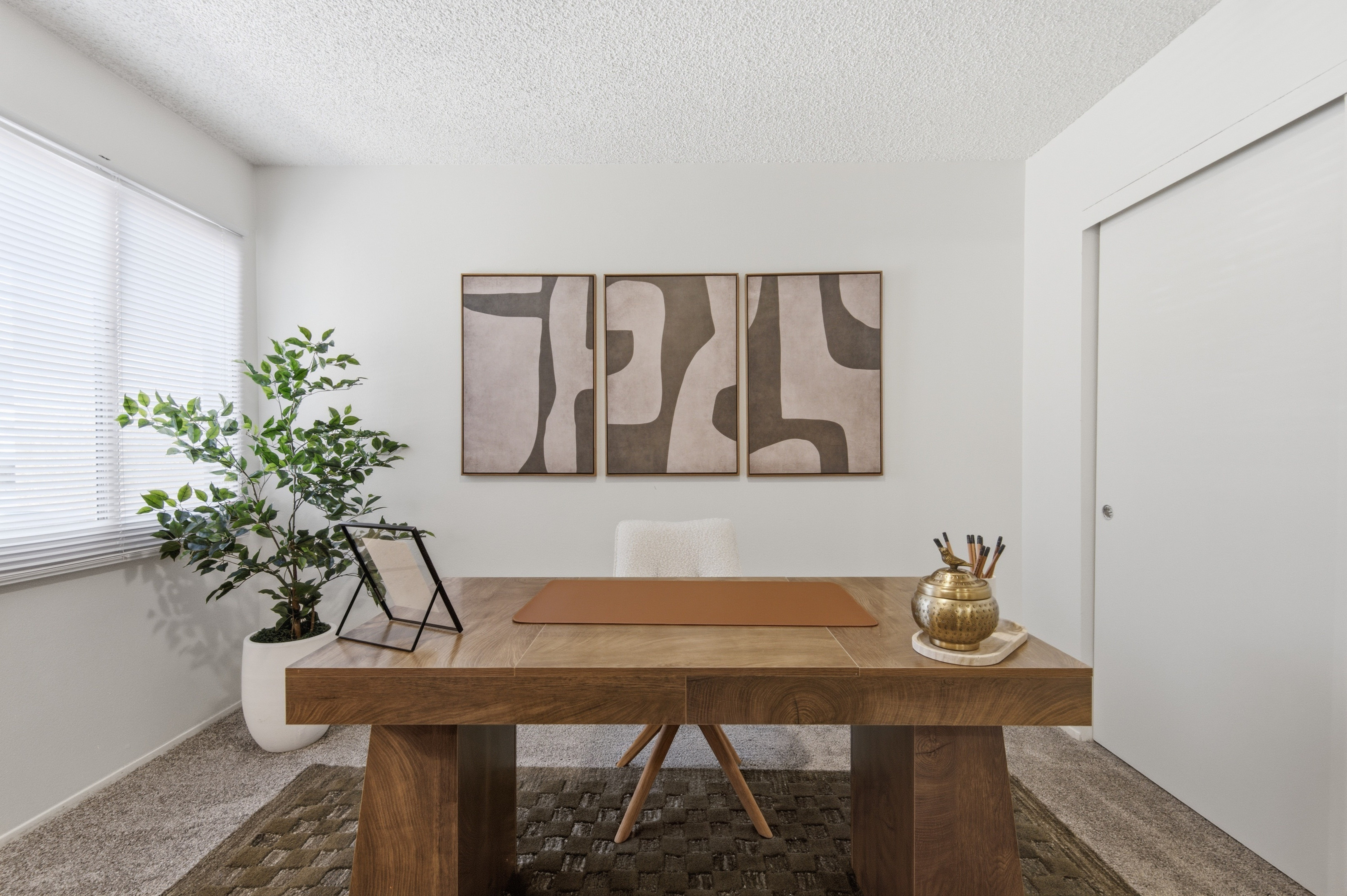 Desk in room