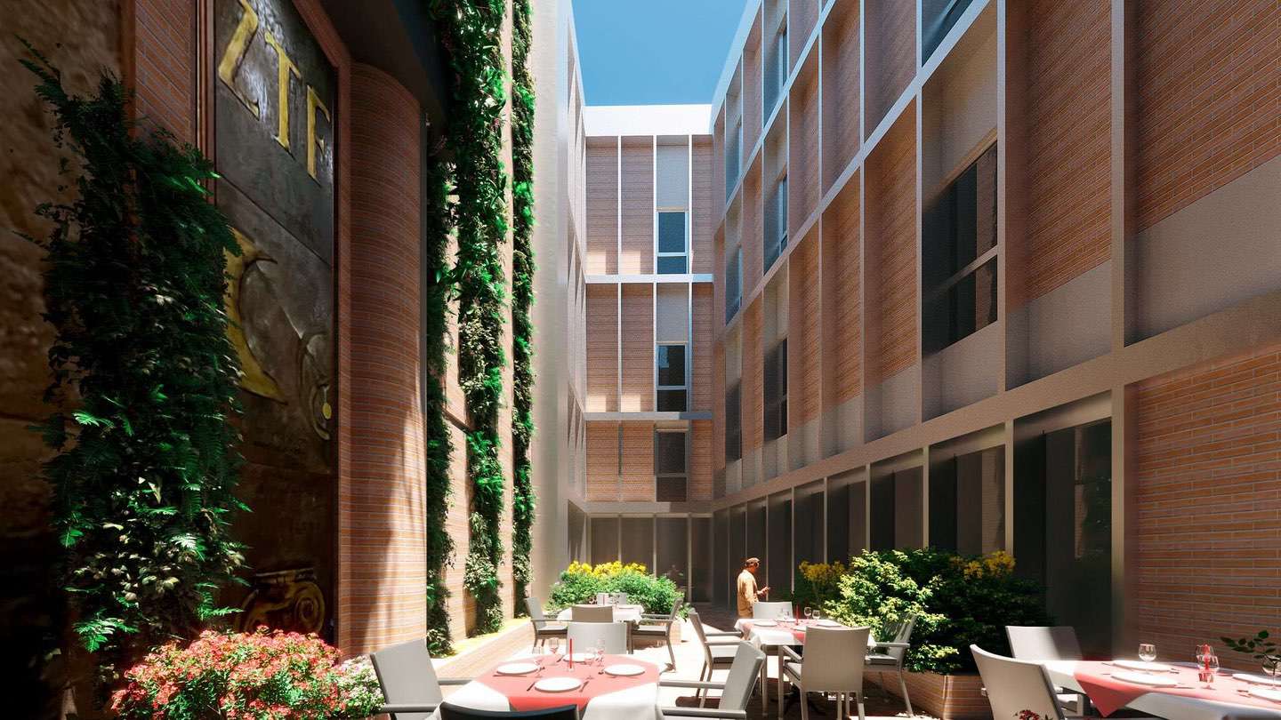 Recta final del Hotel Serras: cien metros de fachada histórica conservados junto a la Catedral