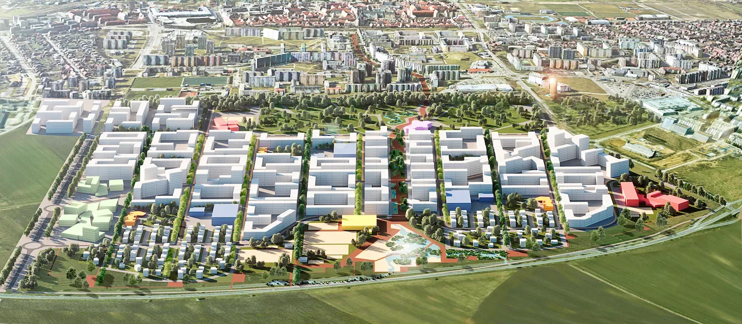 Barrio residencial mixto, Trnava, Eslovaquia