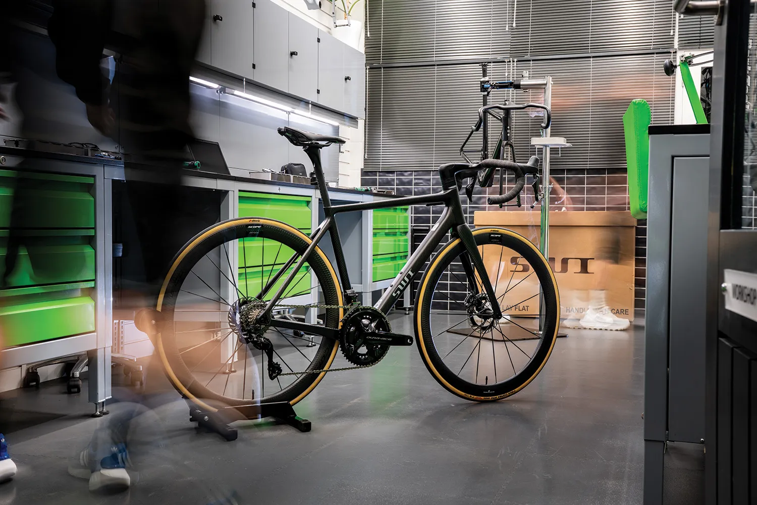 A bike set up in the Bike Tailor studio