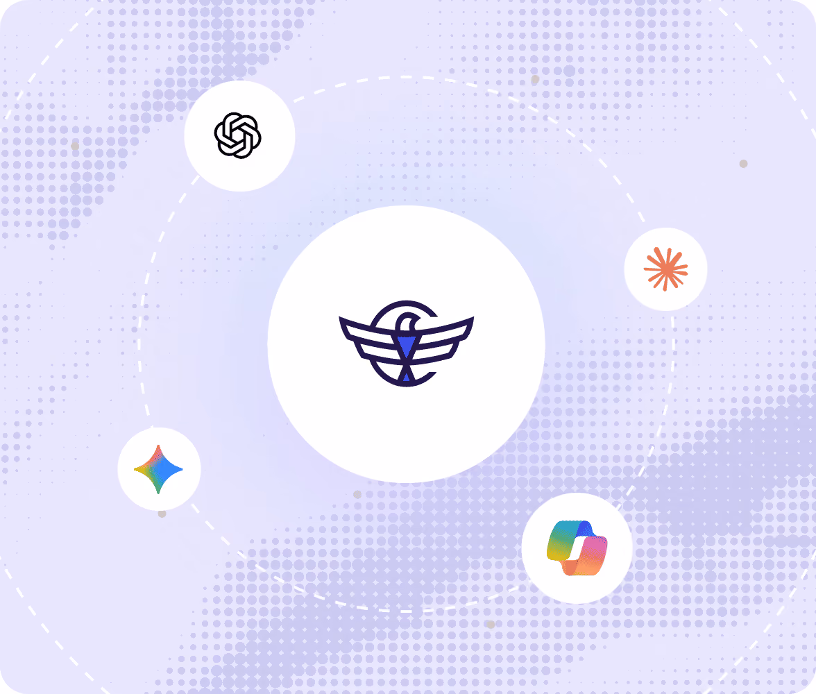 The Condor mark at the centre of an orbit of connected AI and data platforms